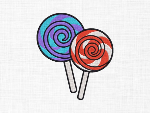 Swirl Lollipop Embroidery Design - 6 Sizes