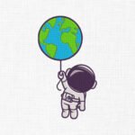 Astronaut Embroidery Design - 5 Sizes