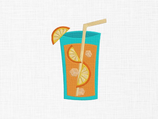 Orange Juice Embroidery Design - 5 Sizes