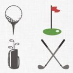 Golf Set Embroidery Design - 5 Sizes