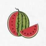 Watermelon Embroidery Design - 5 Sizes