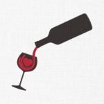 Wine Embroidery Design - 5 Sizes