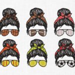 Women Bun Embroidery Design - 5 Sizes