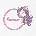 Unicorn Monogram Embroidery Design - 5 Sizes