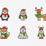 Christmas Animals Embroidery Design - 5 Sizes