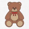 Cute Teddy Bear Embroidery Design - 5 Sizes