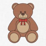 Cute Teddy Bear Embroidery Design - 5 Sizes