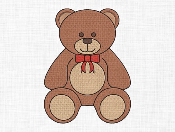 Cute Teddy Bear Embroidery Design - 5 Sizes
