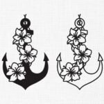 Floral Anchor Embroidery Design - 5 Sizes