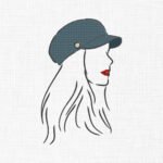 Girl Line Art Embroidery Deign - 5 Sizes
