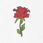 Rose Flower Embroidery Design - 5 Sizes
