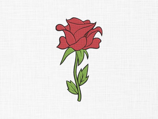 Rose Flower Embroidery Design - 5 Sizes