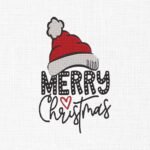 Merry Christmas Cap Embroidery Design - 5 Sizes