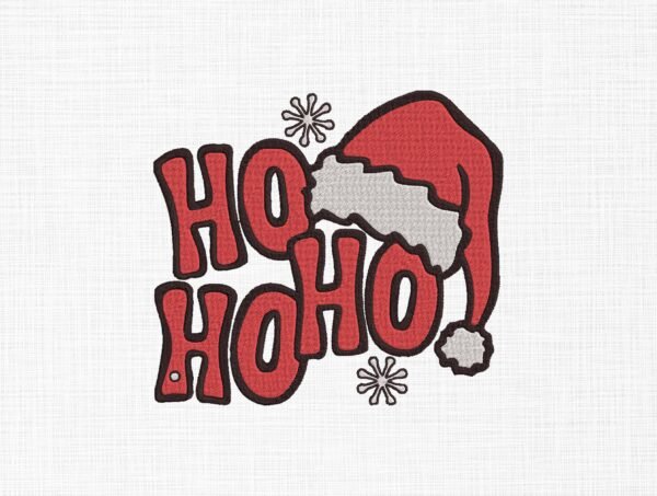 Ho Ho Ho Christmas Cap Embroidery Design - 5 Sizes