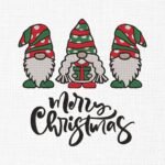 Merry Christmas Gnome Embroidery Design - 5 Sizes