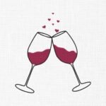 Wine Glasses Cheer's Embroidery Design - 5 Sizes