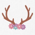 Deer Floral Antler Embroidery Design - 5 sizes