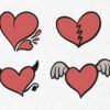 Heart Bundle Embroidery Design - 5 sizes