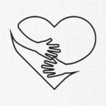 Hugging Heart Embroidery Design - 5 sizes