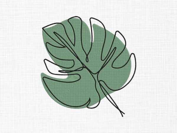 Monstera leaf Embroidery Design - 6 sizes