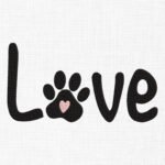 Love Paw Embroidery Design - 5 Sizes