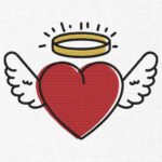 Wing hearts Embroidery Design - 5 Sizes