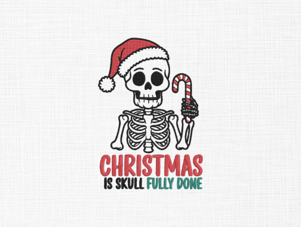 Christmas Skeleton Embroidery Design - 5 Sizes