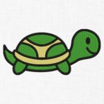 Cute Turtle Embroidery Design - 5 Sizes