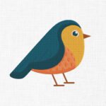 Flat Bird Embroidery Design - 5 Sizes