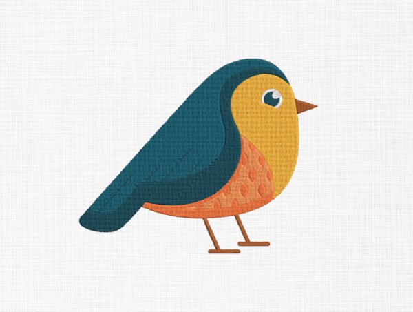 Flat Bird Embroidery Design - 5 Sizes