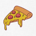 Pizza slice Embroidery Design - 5 Sizes