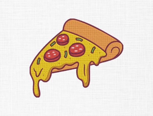 Pizza slice Embroidery Design - 5 Sizes