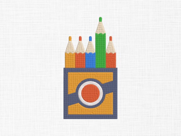 Pencils Kit Embroidery Design - 5 Sizes