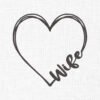 Wife Heart Embroidery Design - 5 Sizes
