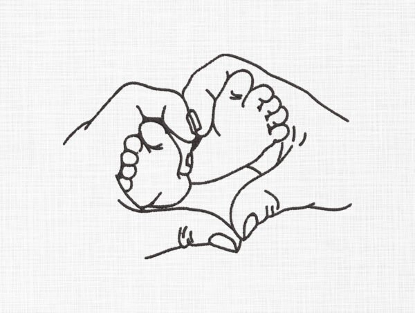 Baby Feet Embroidery Design - 4 Sizes