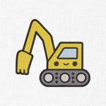 Excavator Embroidery Design - 5 Sizes
