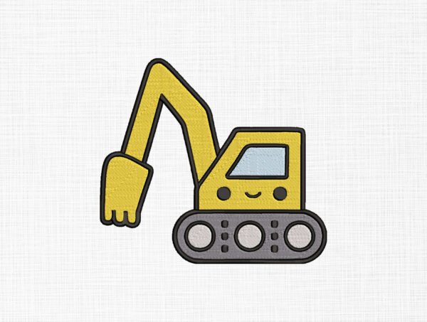 Excavator Embroidery Design - 5 Sizes