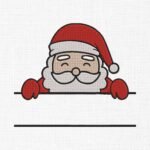 Christmas Santa Monogram Embroidery Design - 5 Sizes