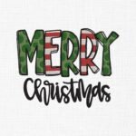 Merry Christmas Embroidery Design - 5 Sizes
