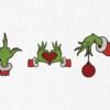 Christmas Grinch Hands Heart Embroidery Design - 5 Sizes