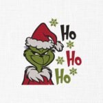 Ho Ho Ho Christmas Grinch Embroidery Design - 5 Sizes