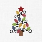 Christmas Lighting Tree Embroidery Design - 5 Sizes