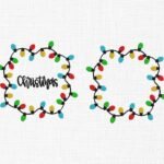 Christmas Lighting Monogram Embroidery Design - 5 Sizes