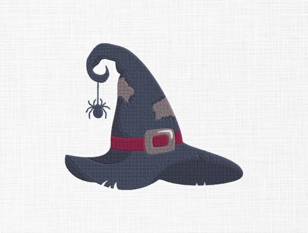 Witch Hat With Spider Embroidery Design - 5 Sizes