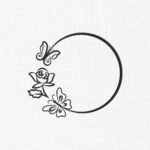 Butterfly Monogram Frame Embroidery Design - 5 Sizes