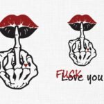 Fuck You Skeleton Hand Embroidery Design - 5 Sizes