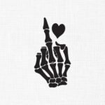 Skull Hand With Heart Embroidery Design - 5 Sizes