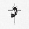Mother With Child Holy Cross Embroidery Design - 5 Sizes
