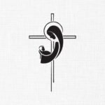 Mother With Child Holy Cross Embroidery Design - 5 Sizes