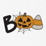 Boo With Pumpkin Embroidery Design - 5 Sizes